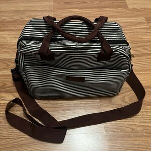 Elegant Black and White Striped Women's lunch Bag